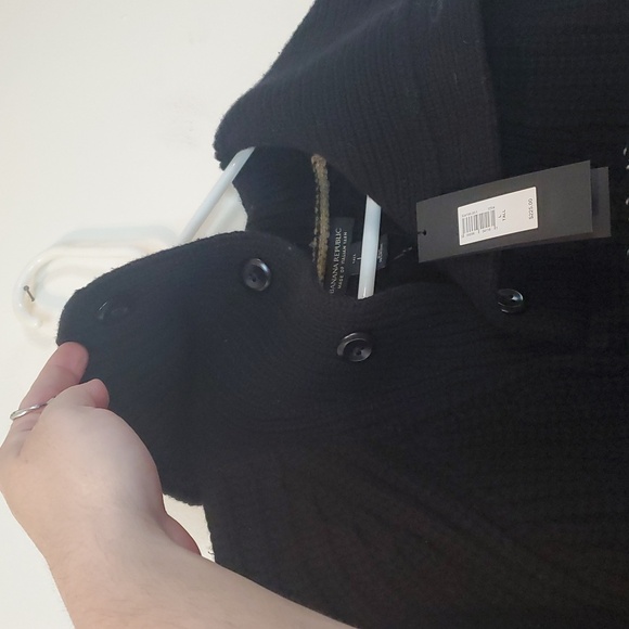 NWT Banana Republic Arran Fair Isle Sweater Size Large Tall Mens Black White - Picture 6 of 13